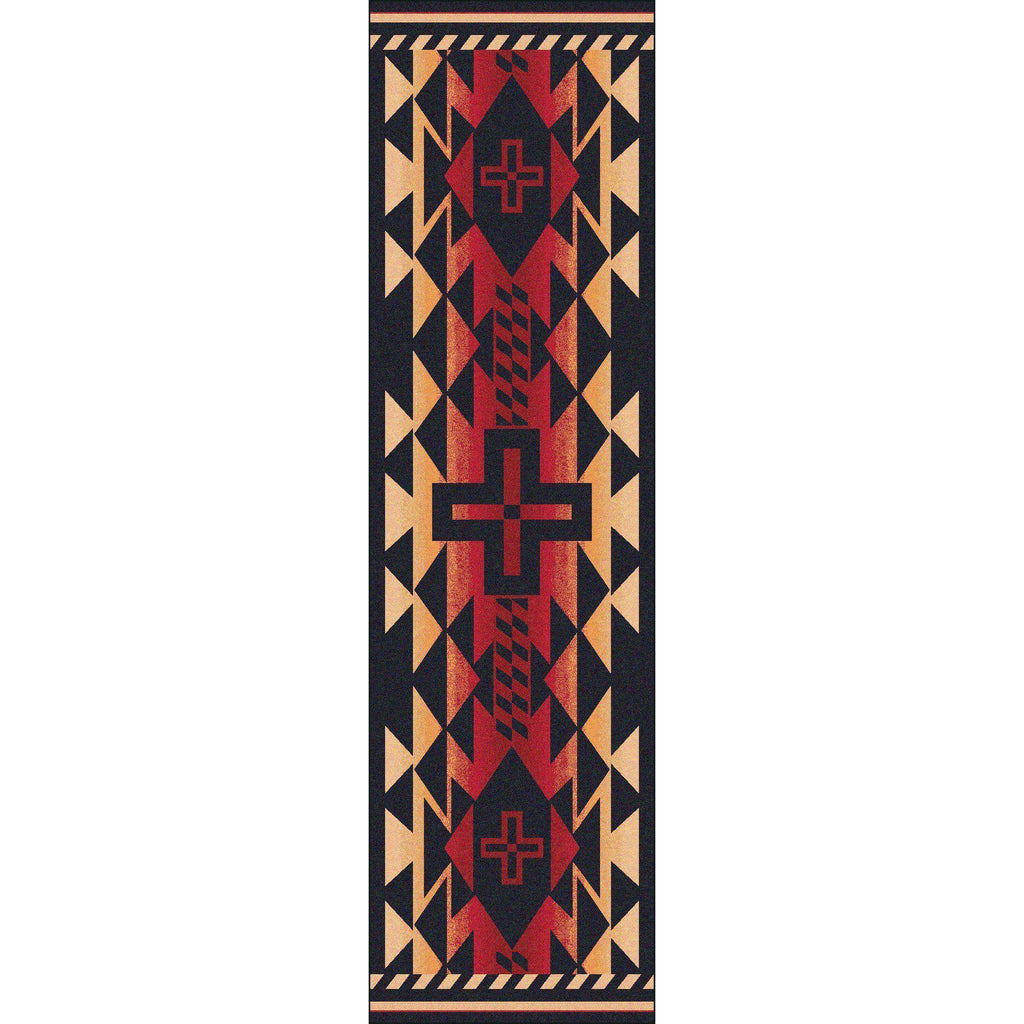 Rustic Crucifix - Burnt Red-CabinRugs Southwestern Rugs Wildlife Rugs Lodge Rugs Aztec RugsSouthwest Rugs