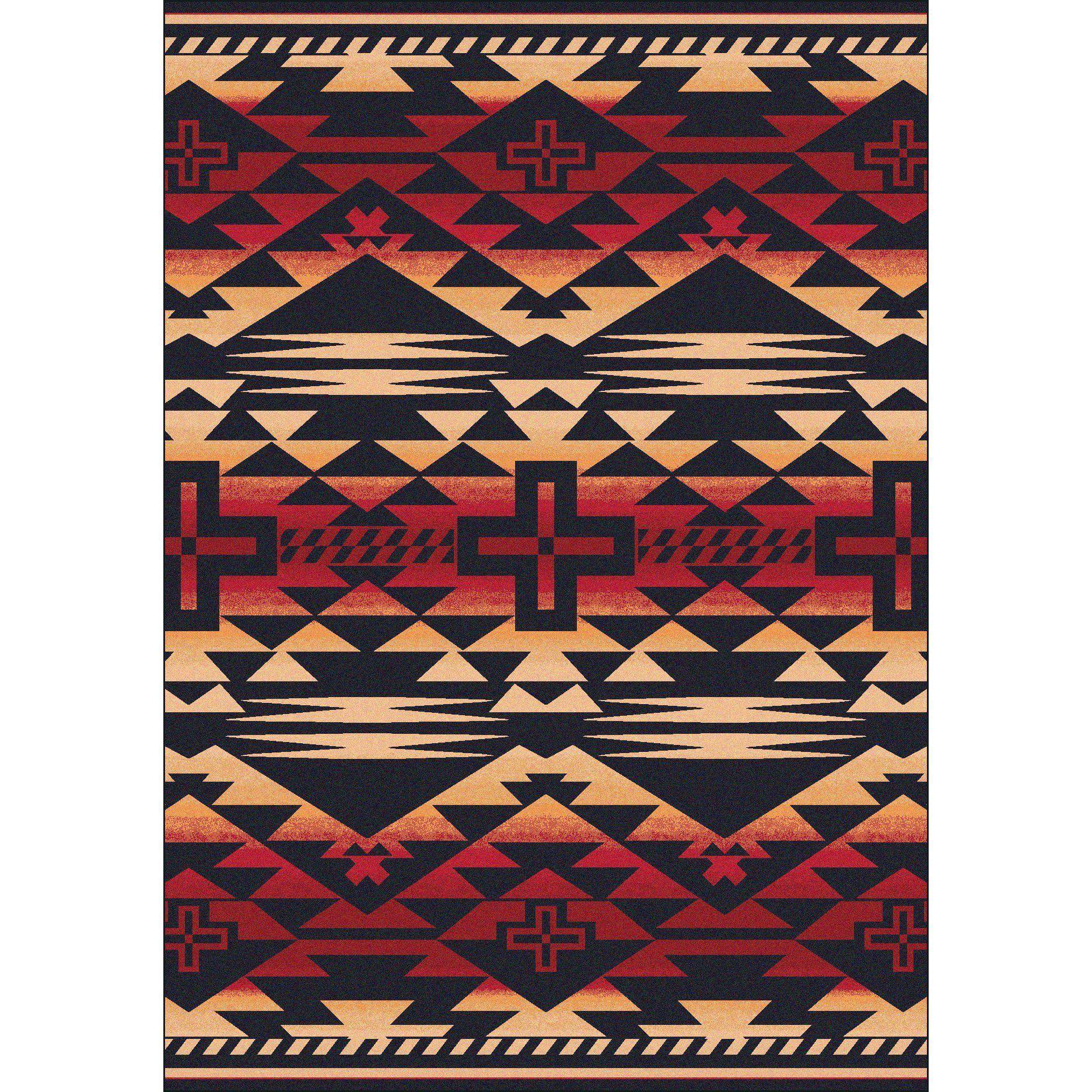 Rustic Crucifix - Burnt Red-CabinRugs Southwestern Rugs Wildlife Rugs Lodge Rugs Aztec RugsSouthwest Rugs