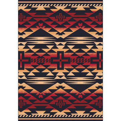 Rustic Crucifix - Burnt Red-CabinRugs Southwestern Rugs Wildlife Rugs Lodge Rugs Aztec RugsSouthwest Rugs