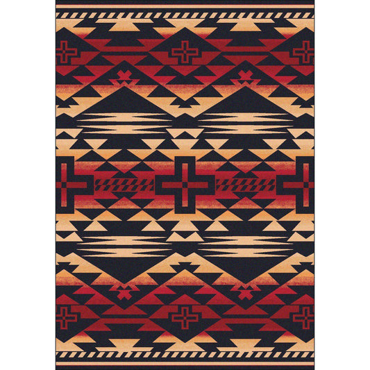 Rustic Crucifix - Burnt Red-CabinRugs Southwestern Rugs Wildlife Rugs Lodge Rugs Aztec RugsSouthwest Rugs