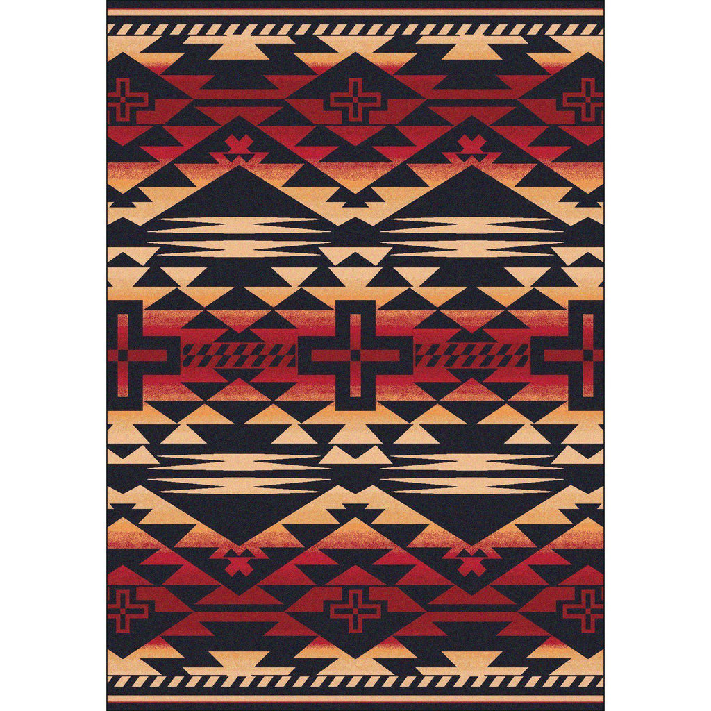 Rustic Crucifix - Burnt Red-CabinRugs Southwestern Rugs Wildlife Rugs Lodge Rugs Aztec RugsSouthwest Rugs