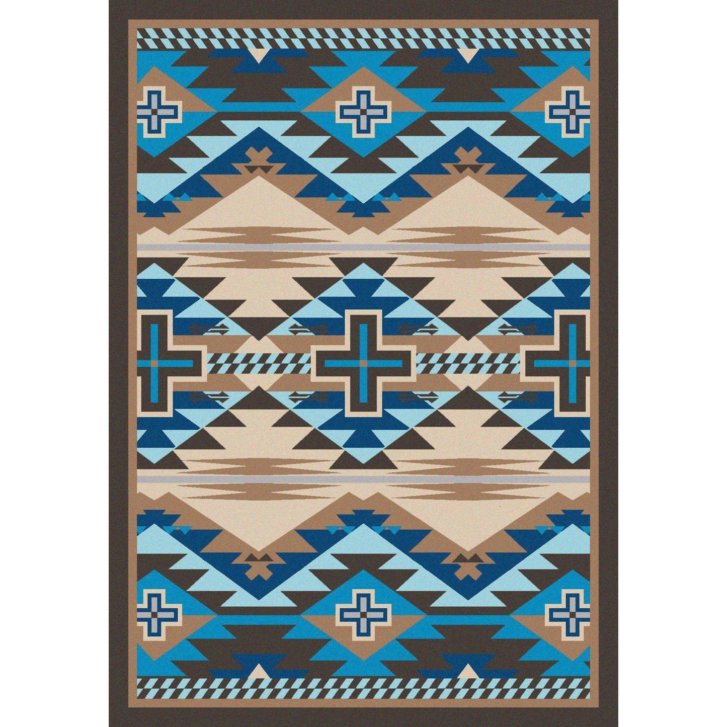 Rustic Crucifix - Turquoise Indigo-CabinRugs Southwestern Rugs Wildlife Rugs Lodge Rugs Aztec RugsSouthwest Rugs