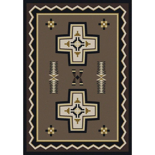 Saint Kateri - Taupe-CabinRugs Southwestern Rugs Wildlife Rugs Lodge Rugs Aztec RugsSouthwest Rugs