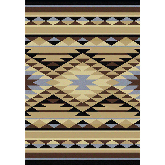 Sand Storm - Blue-CabinRugs Southwestern Rugs Wildlife Rugs Lodge Rugs Aztec RugsSouthwest Rugs