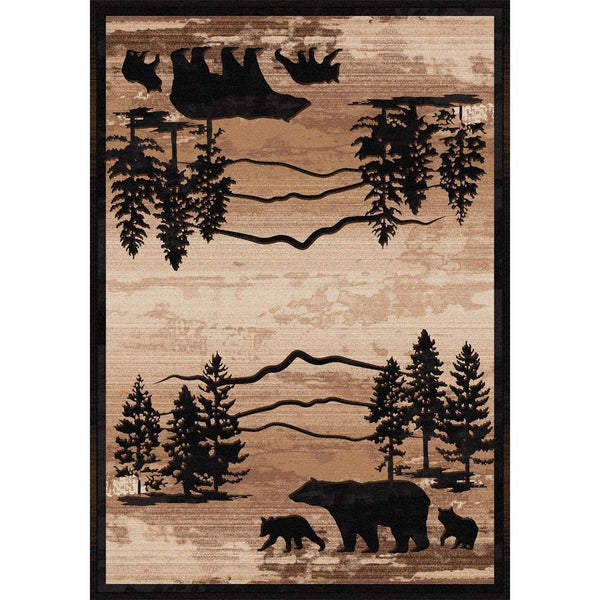 Shadow Bear-CabinRugs Southwestern Rugs Wildlife Rugs Lodge Rugs Aztec RugsSouthwest Rugs