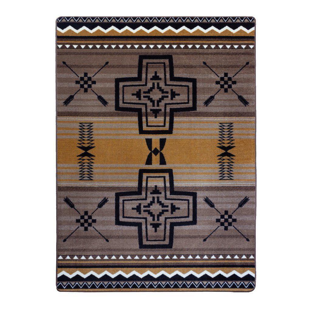 Southwest Abrazos - Old Gold-CabinRugs Southwestern Rugs Wildlife Rugs Lodge Rugs Aztec RugsSouthwest Rugs