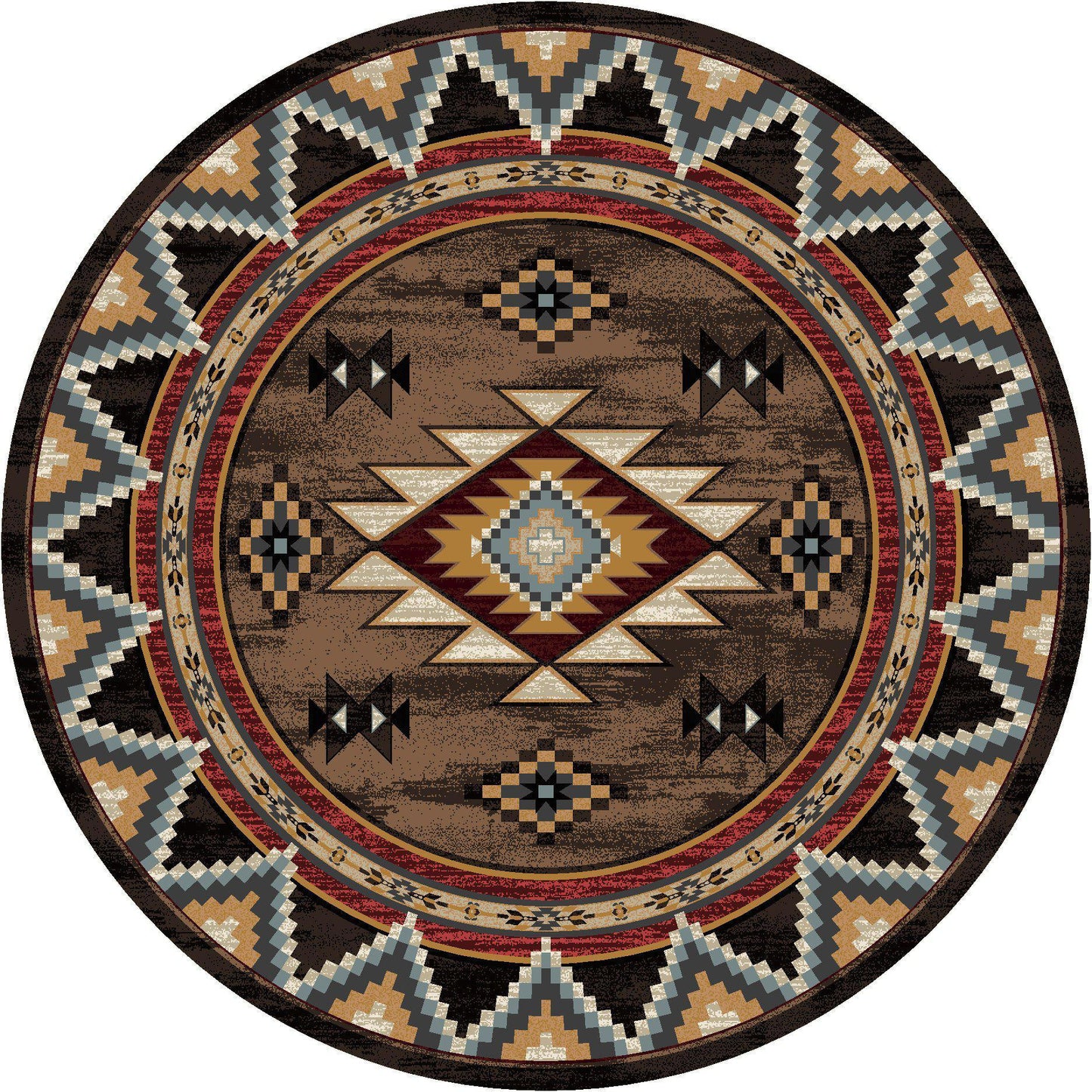 Southwest Archers - Brown-CabinRugs Southwestern Rugs Wildlife Rugs Lodge Rugs Aztec RugsSouthwest Rugs