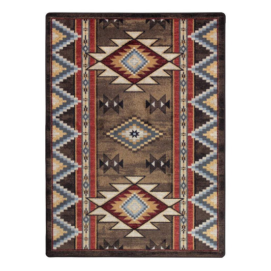 Southwest Archers - Brown-CabinRugs Southwestern Rugs Wildlife Rugs Lodge Rugs Aztec RugsSouthwest Rugs
