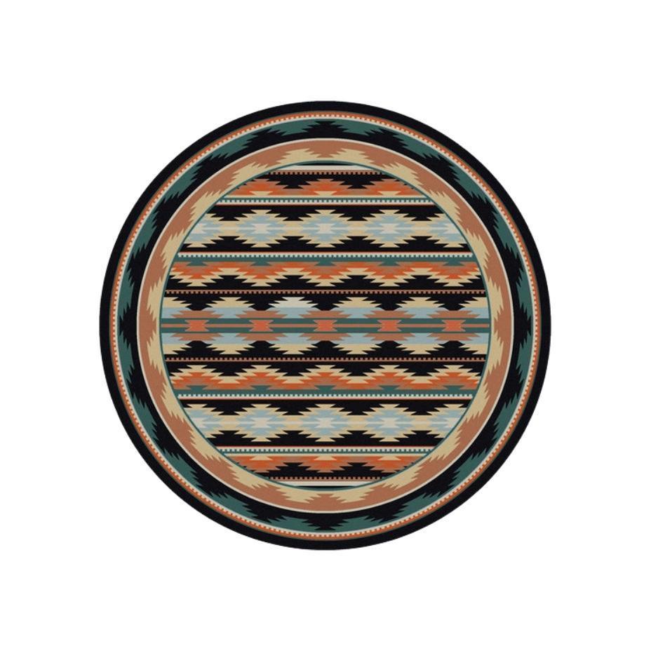 Southwest Medicine - Dark-CabinRugs Southwestern Rugs Wildlife Rugs Lodge Rugs Aztec RugsSouthwest Rugs