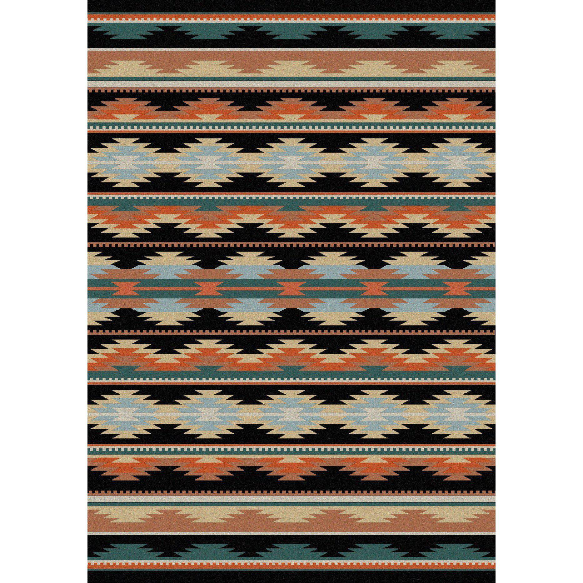 Southwest Medicine - Dark-CabinRugs Southwestern Rugs Wildlife Rugs Lodge Rugs Aztec RugsSouthwest Rugs