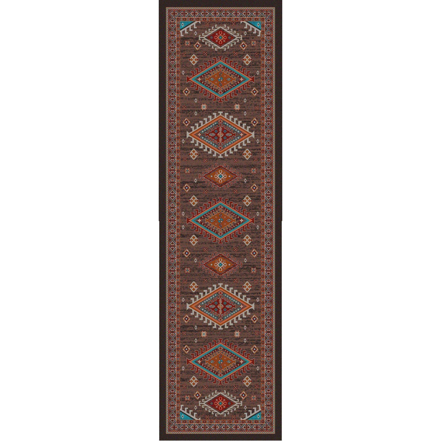 Southwest Persia - Brown-CabinRugs Southwestern Rugs Wildlife Rugs Lodge Rugs Aztec RugsSouthwest Rugs