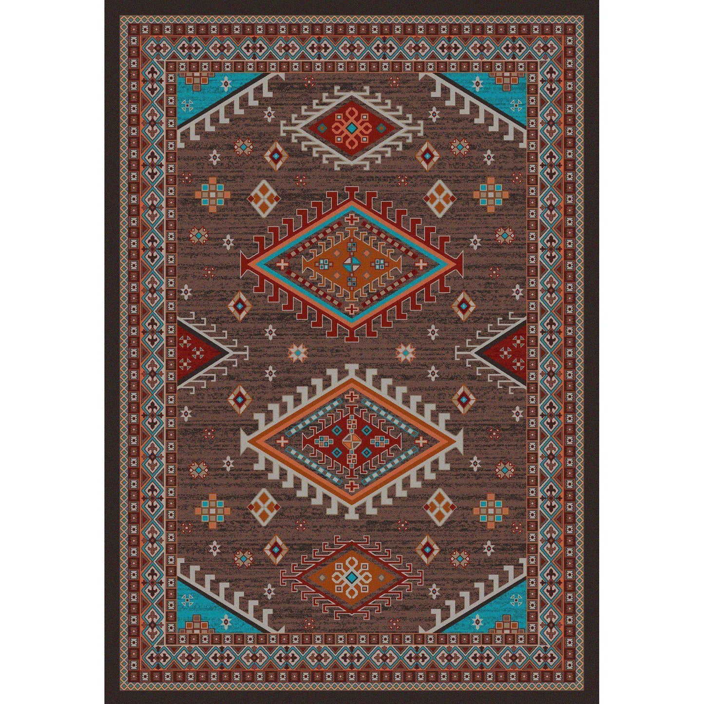 Southwest Persia - Brown-CabinRugs Southwestern Rugs Wildlife Rugs Lodge Rugs Aztec RugsSouthwest Rugs