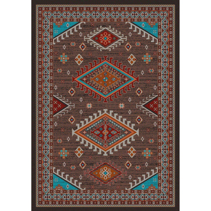 Southwest Persia - Brown-CabinRugs Southwestern Rugs Wildlife Rugs Lodge Rugs Aztec RugsSouthwest Rugs