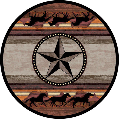 Southwest Stampede - Desert-CabinRugs Southwestern Rugs Wildlife Rugs Lodge Rugs Aztec RugsSouthwest Rugs