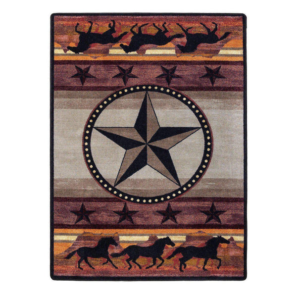 Southwest Stampede - Desert-CabinRugs Southwestern Rugs Wildlife Rugs Lodge Rugs Aztec RugsSouthwest Rugs