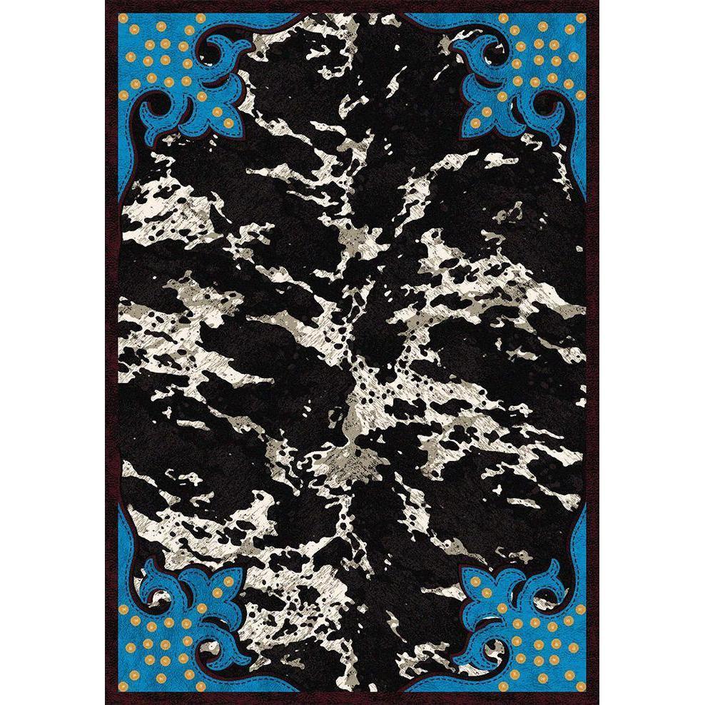 Southwestern Ranch - Turquoise-CabinRugs Southwestern Rugs Wildlife Rugs Lodge Rugs Aztec RugsSouthwest Rugs