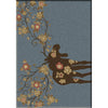 Springtime Moose - Blue-CabinRugs Southwestern Rugs Wildlife Rugs Lodge Rugs Aztec RugsSouthwest Rugs