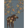 Springtime Moose - Blue-CabinRugs Southwestern Rugs Wildlife Rugs Lodge Rugs Aztec RugsSouthwest Rugs