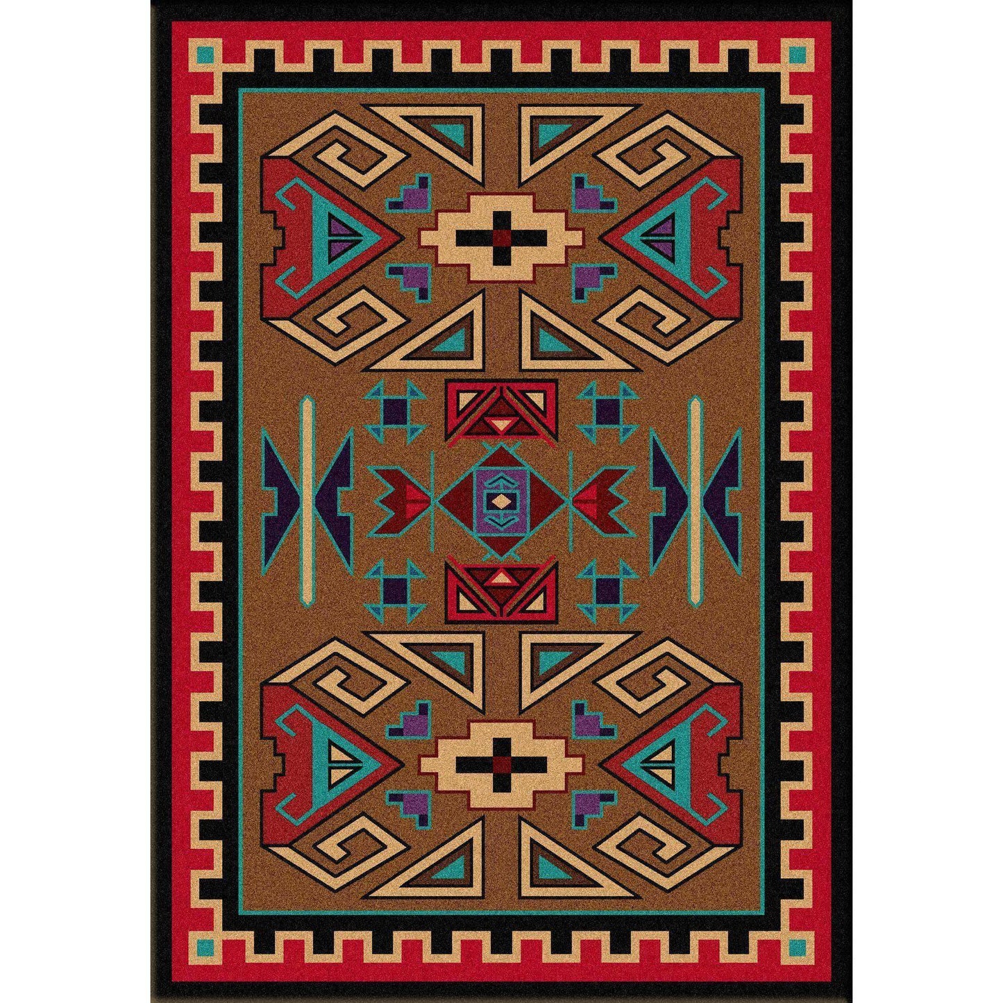Steppe Rams - Bright-CabinRugs Southwestern Rugs Wildlife Rugs Lodge Rugs Aztec RugsSouthwest Rugs