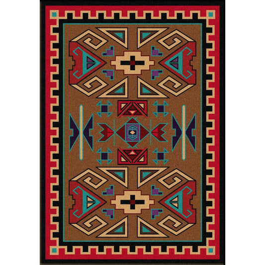 Steppe Rams - Bright-CabinRugs Southwestern Rugs Wildlife Rugs Lodge Rugs Aztec RugsSouthwest Rugs