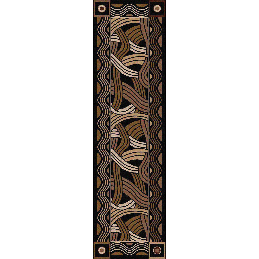 Tangled - Black-CabinRugs Southwestern Rugs Wildlife Rugs Lodge Rugs Aztec RugsSouthwest Rugs