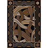 Tangled - Black-CabinRugs Southwestern Rugs Wildlife Rugs Lodge Rugs Aztec RugsSouthwest Rugs