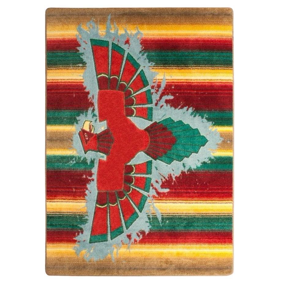 The Legend Of The Thunderbird - Stripe-CabinRugs Southwestern Rugs Wildlife Rugs Lodge Rugs Aztec RugsSouthwest Rugs