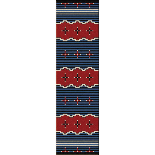 Tribe Leader - Blue-CabinRugs Southwestern Rugs Wildlife Rugs Lodge Rugs Aztec RugsSouthwest Rugs
