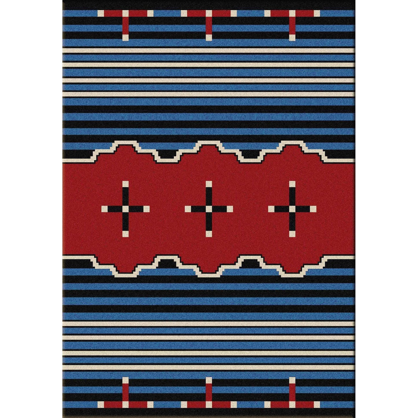 Tribe Leader - Blue-CabinRugs Southwestern Rugs Wildlife Rugs Lodge Rugs Aztec RugsSouthwest Rugs