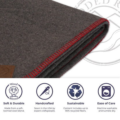 Solid Greystone Throw (Red)