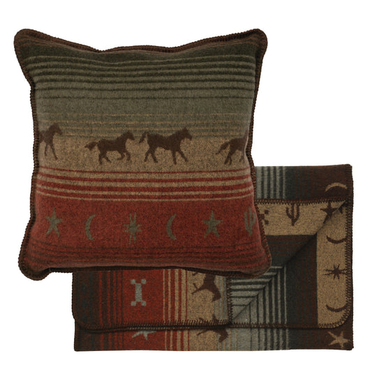 Mustang Canyon Bed Scarf & Pillow Set by Wooded River