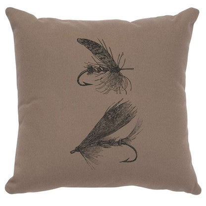 "Flies" Image Pillow - Cotton Taupe