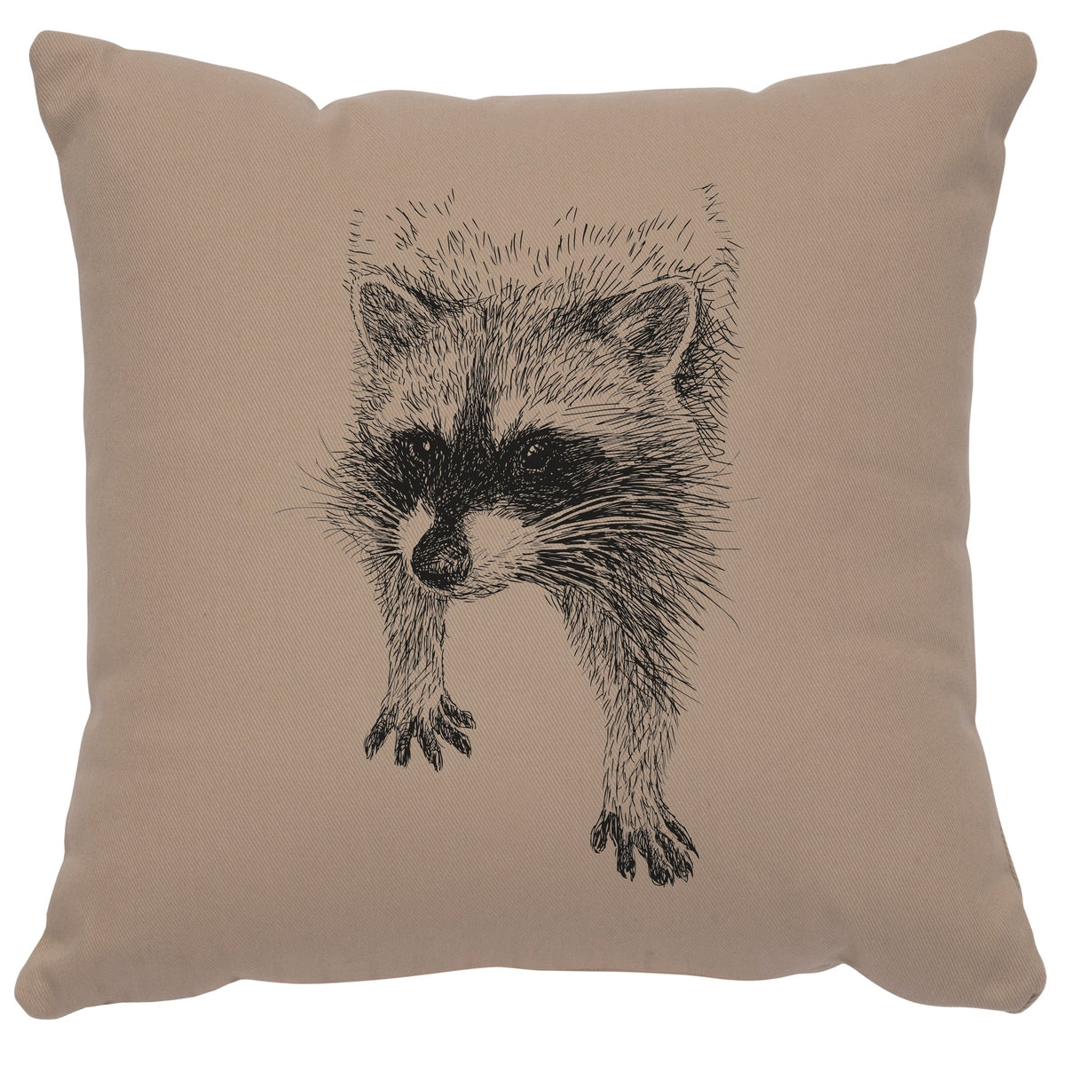 "Raccoon" Image Pillow - Cotton Alabaster by Wooded River