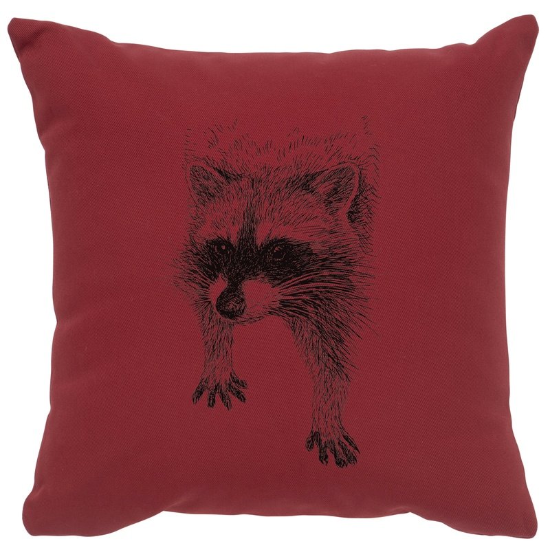 "Raccoon" Image Pillow - Cotton Brick