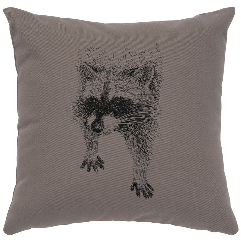 "Raccoon" Image Pillow - Cotton Chrome