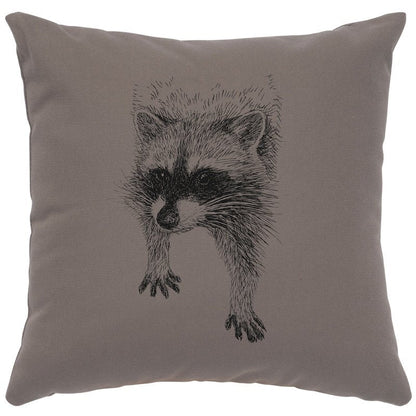 "Raccoon" Image Pillow - Cotton Chrome