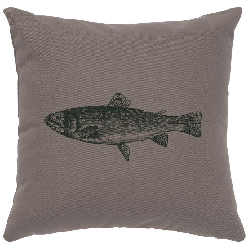 "Trout" Image Pillow - Cotton Chrome
