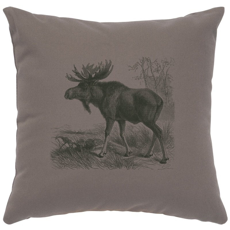 "Moose Scene" Image Pillow - Cotton Chrome