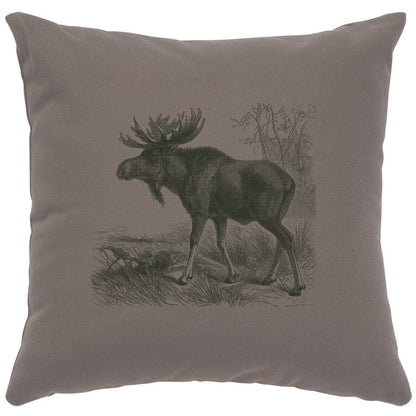 "Moose Scene" Image Pillow - Cotton Chrome