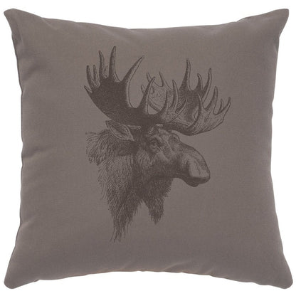 "Moose Profile" Image Pillow - Cotton Chrome