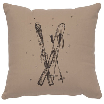 "Ski's" Image Pillow - Cotton Alabaster