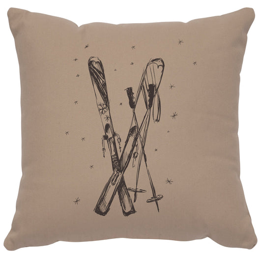 "Ski's" Image Pillow - Cotton Alabaster by Wooded River