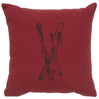 "Ski's" Image Pillow - Cotton Brick