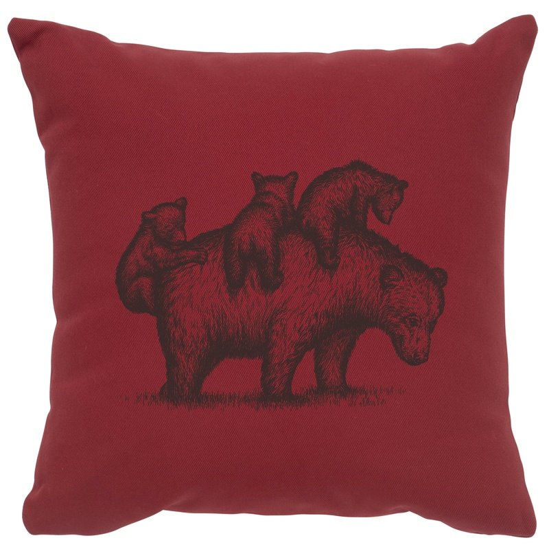"Mama Bear" Image Pillow - Cotton Brick