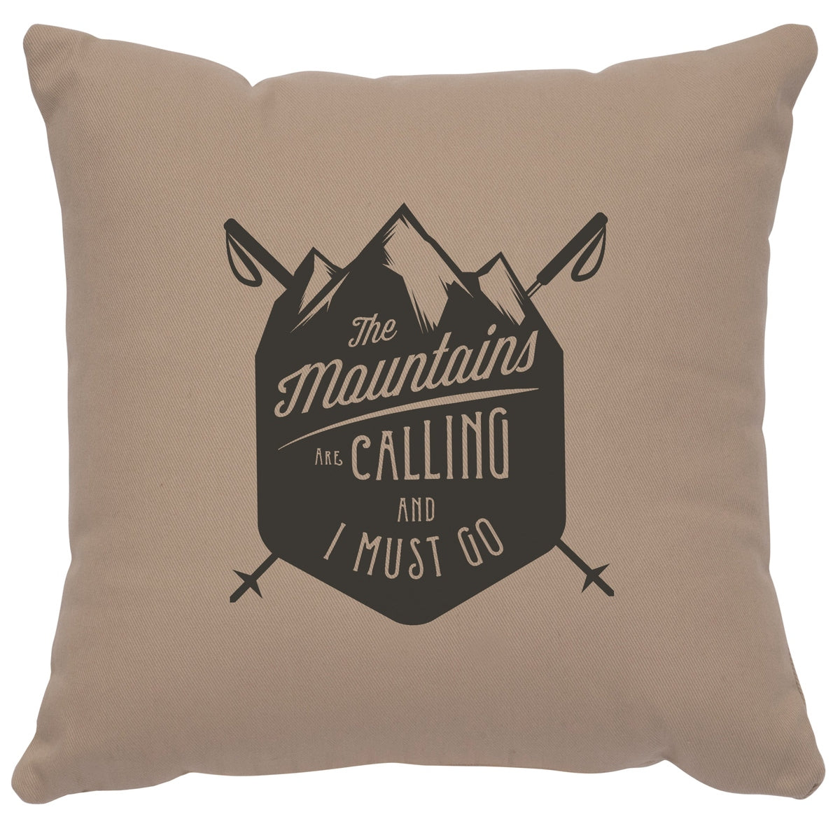 "Mountains are Calling" Image Pillow - Cotton Alabaster by Wooded River