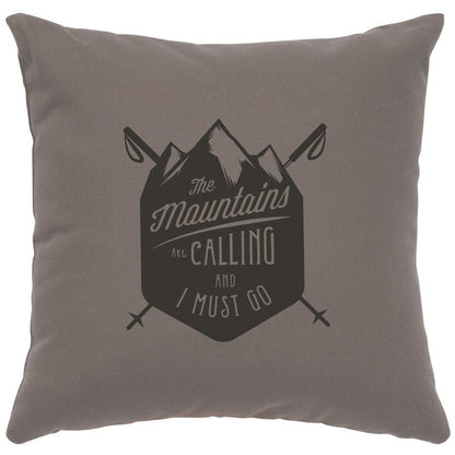 "Mountains are Calling" Image Pillow - Cotton Chrome