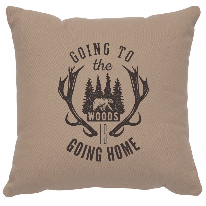 "Going to the Woods" Image Pillow - Cotton Alabaster