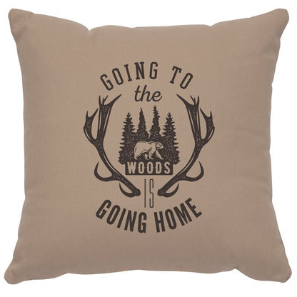 "Going to the Woods" Image Pillow - Cotton Alabaster
