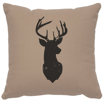 "Deer Silhouette" Image Pillow - Cotton Alabaster