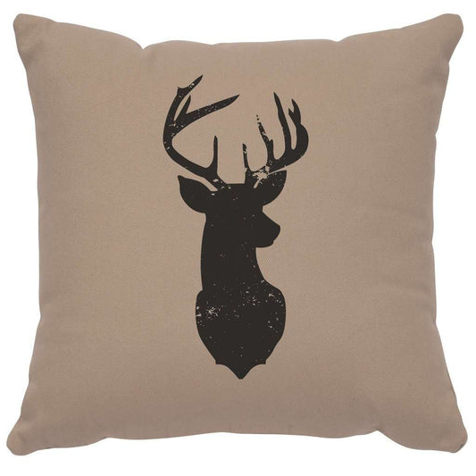 "Deer Silhouette" Image Pillow - Cotton Alabaster by Wooded River